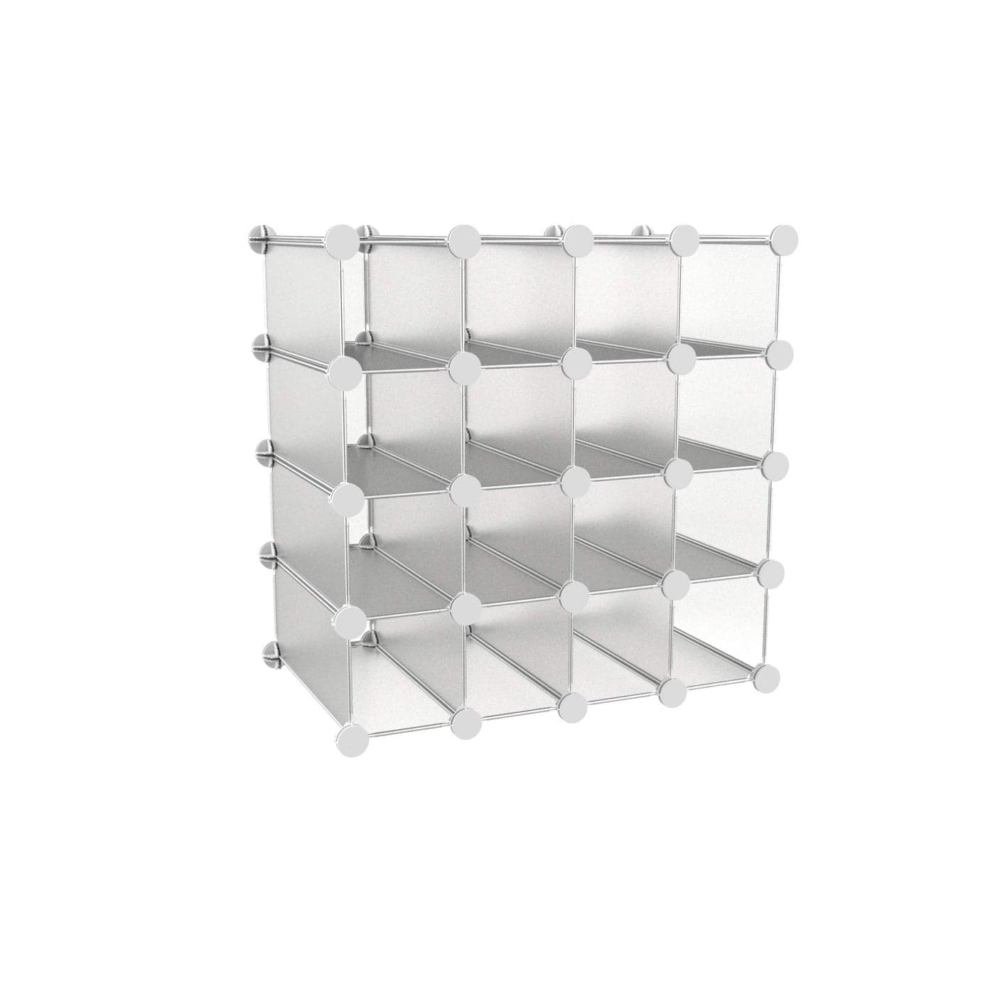 Lavish Home Cube Organizer 16 Cube Shelves with Interlocking Customizable Stackable Modular Cubby Shelving for Organization and Storage White