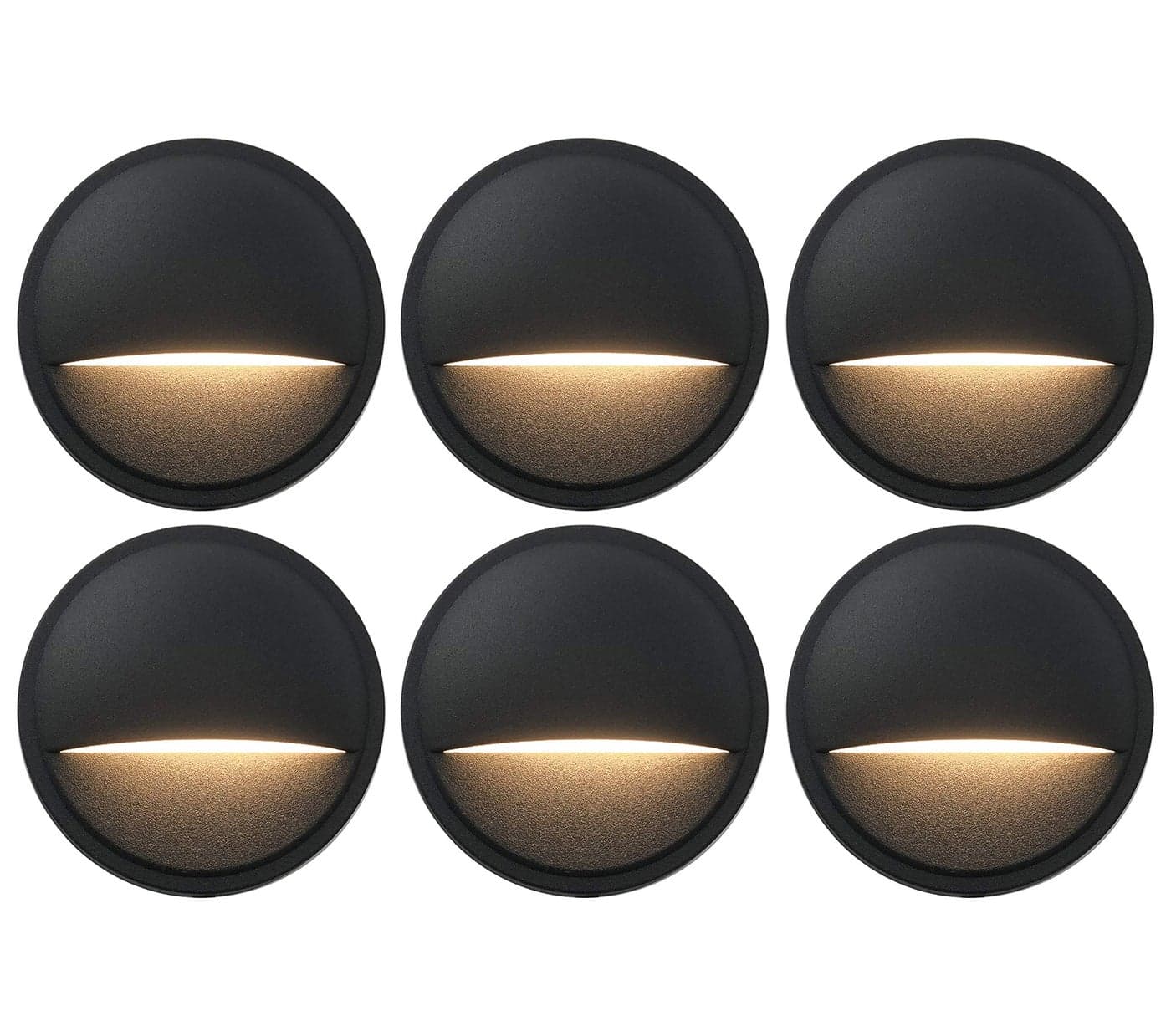 GKOLED Low Voltage Deck Post Lights, LED Landscape Stair Riser Step Fence Lighting Fixture, Die-cast Aluminum 12V AC/DC Light, Black Powder Coated Finish, Complete Light UL-Listed, 6-Pack