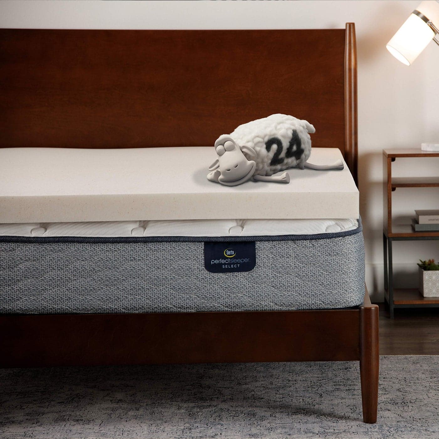 Serta CopperGel Cooling PressureRelieving Memory Foam Mattress Topper 3 Inch Queen