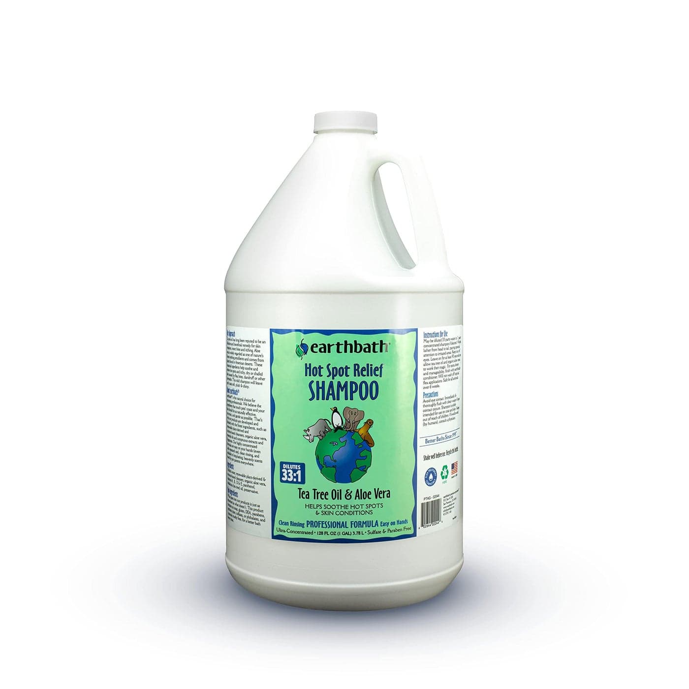 earthbath, Hot Spot Relief Pet Shampoo - Tea Tree Oil Hot Spot Treatment for Dogs, Best Dog Shampoo for Itching & Skin Conditions, Made in USA, Cruelty Free Itch Relief for Dogs - 128 Oz (1 Pack)