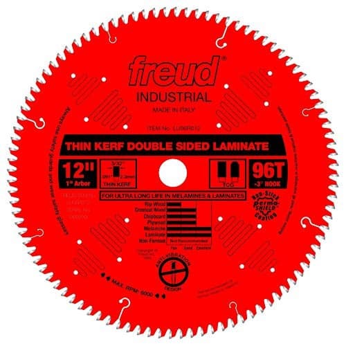 Freud LU96R012: 12" x 96T Thin Kerf Double Sided Laminate/Melamine