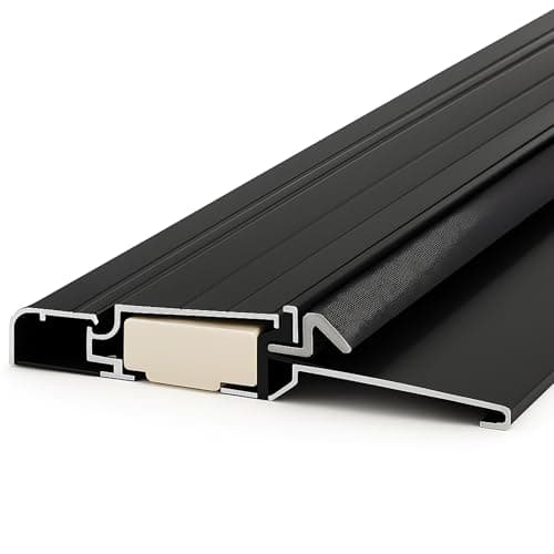 Blulu 36 Aluminum Exterior Door Threshold 5 58 Outdoor Swing Threshold Heavy Duty Adjustable Aluminum Door Sill Pan for Weatherproof Easy Install for ResidentialCommercial Use Black 1 Pcs