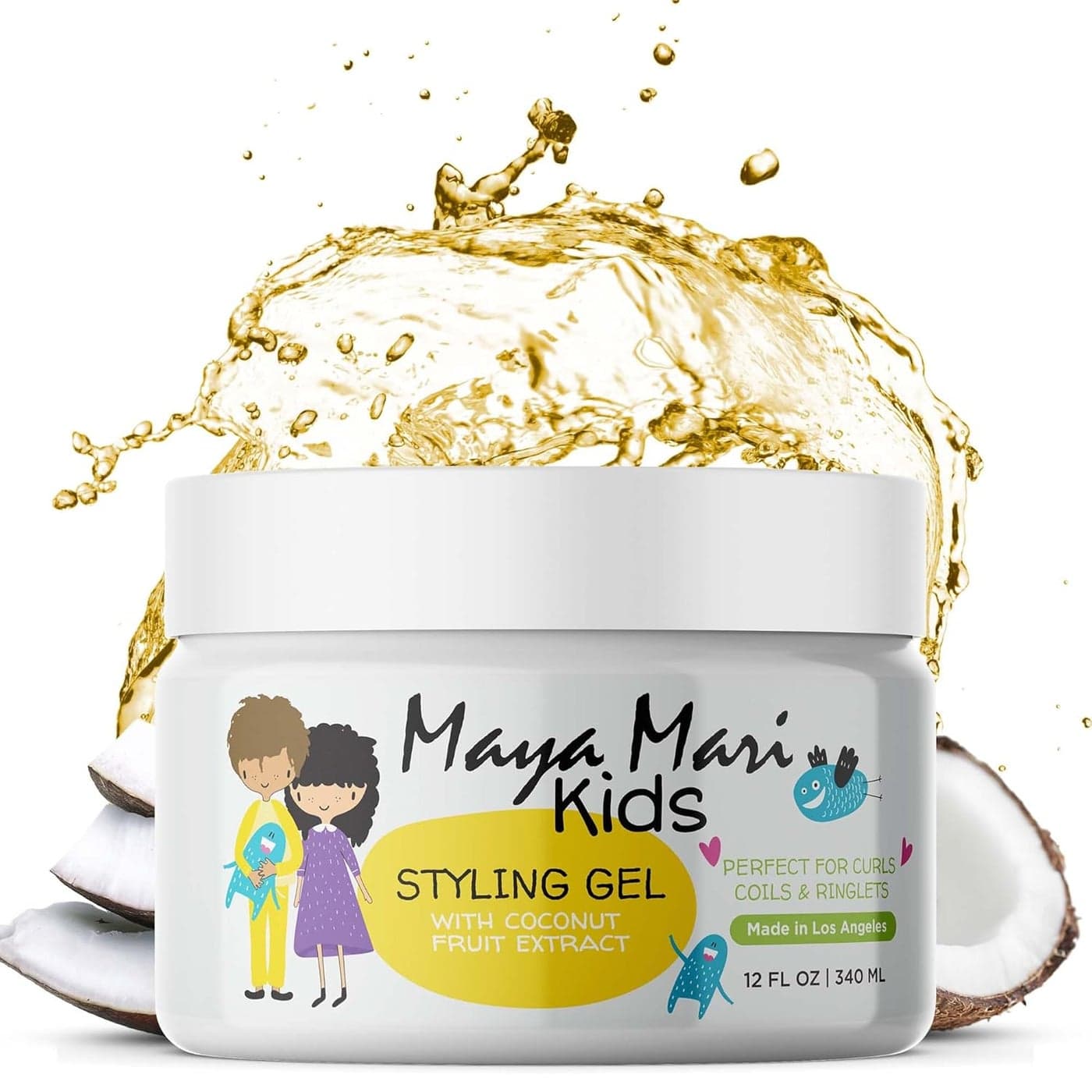 Kids Hair Styling Gel with Coconut Fruit Extract Safe Gentle Baby Hair Gel for Toddlers SulfateFree Hair Gel for Boys Girls 12 oz