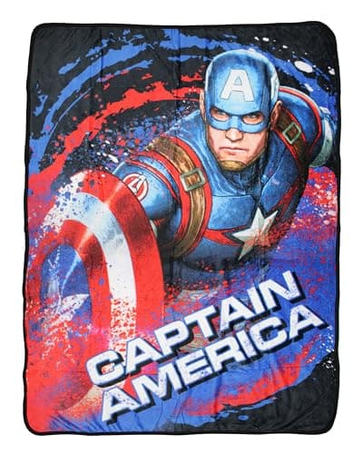Marvel Comics Avengers Captain America Steve Rogers Shield Throw Blanket 46x60 Soft Fleece Throw Blanket for Bed Couch