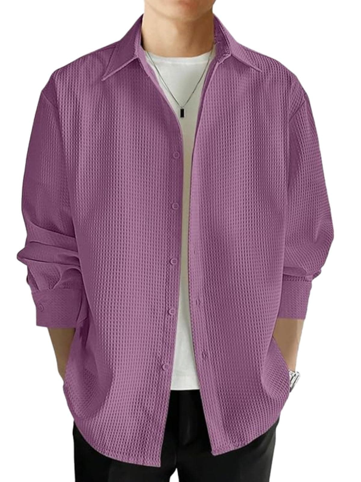 Leriya Fashion Shirt for Man Purple