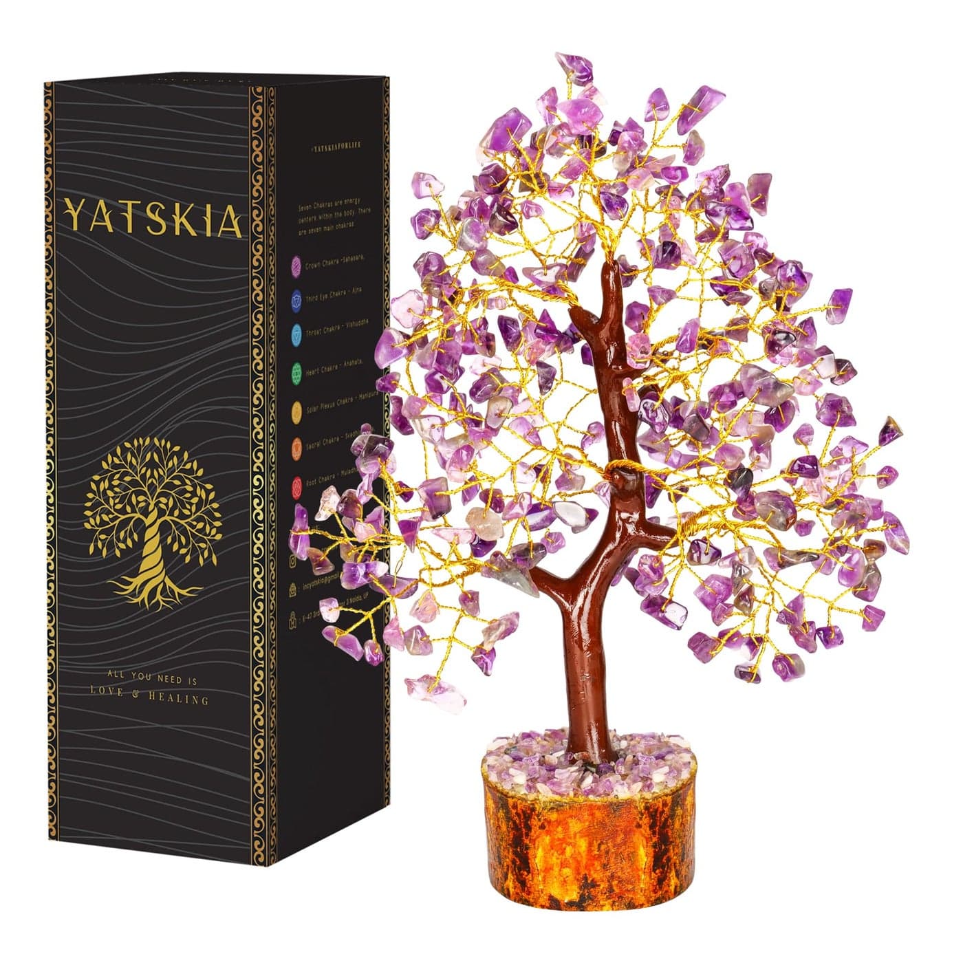 Amethyst Crystal Tree Bonsai Trees Balancing Tree Crystal Gifts for Women Crystal Tree for Positive Energy Crytals and Gemstones Good Luck Home Decor Tree of Life Seven Chakra Healing Stones