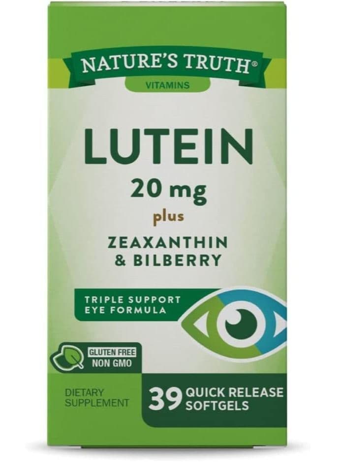 Nature's Truth Lutein 20 mg Plus Zeaxanthin and Bilberry Capsules 39 Count
