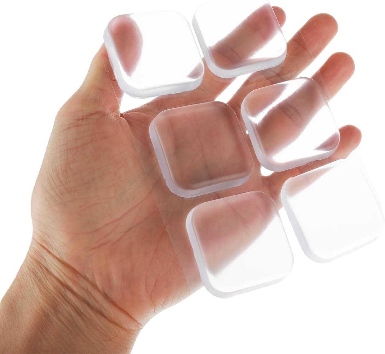RexezGuardz 6 Pcs Square Silicone Door Protector for Home/Door Stopper for Home Rubber/Wall Protector from Door Sofa Back