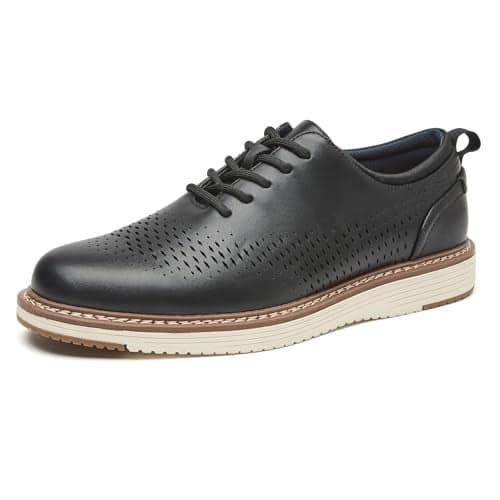 CLOWSE Men's Casual Wingtip Dress Oxfords Shoes Business Formal Lace Up Brogue Derby Shoes Comfortable Office Work Shoes,Black,10.5