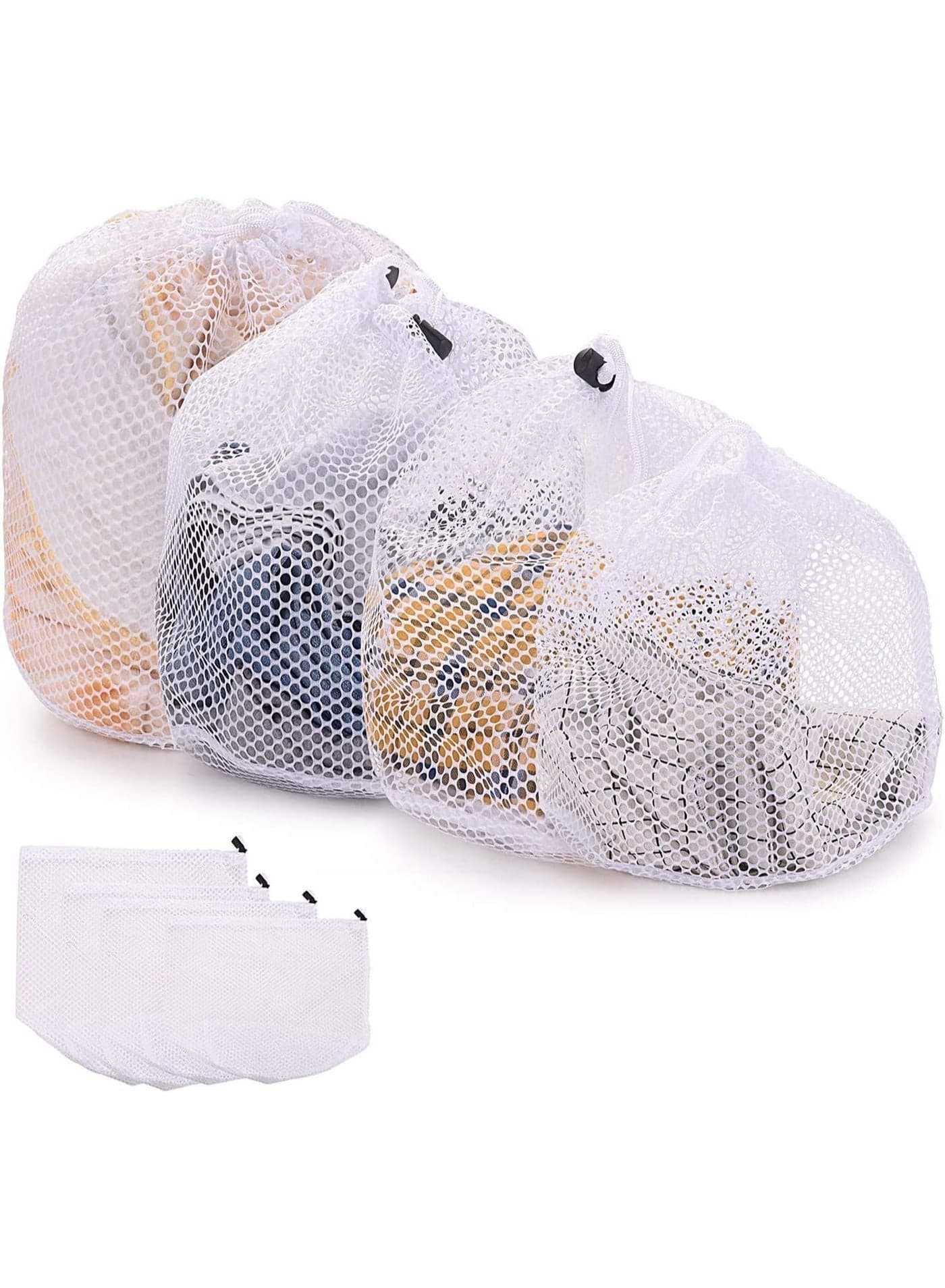4 Pcs Laundry Bag, Heavy Duty Large Laundry Bags, Drawstring Laundry Bag, Locking Drawstring Closure and Machine Washable, for Men and Women, for Vest, Mattress, Blanket, Socks and Baby Clothing