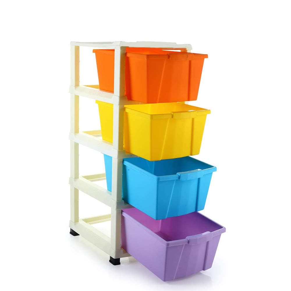 Primelife 4 XL Modular Drawer System for Home Office Parlor School Doctors Home and Kids Product Dimension When assembeled 30cmx39cmx80cm MulticolorBig