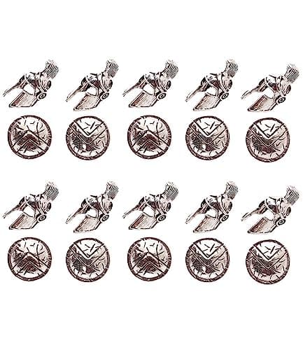 10 Set Paracord Beads and Charms DIY Accessories Spartan Helmets Shields for Paracord Bracelet Lanyard Charm Zipper Pull Silver