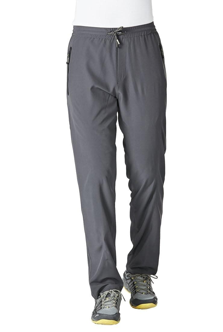 Rdruko Men's Sweat Pants Lightweight Casual Workout Gym Jogger Hiking Track Sports Athletic with Zipper Pockets(Dark Grey, US XL)