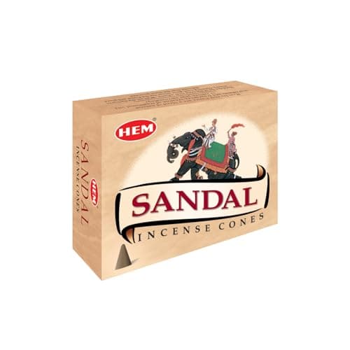 Hem Sandalwood Incense Cones – Case of 12 Boxes (10 Cones Each, 120 Total) | Soothing Woody Aroma for Meditation, Relaxation & Positivity | Natural Handcrafted Cones for Yoga, Pooja & Home Fragrance