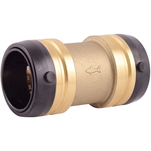 SharkBite 1-1/2 x 1-1/2 Inch Coupling, Push-to-Connect Brass Plumbing Fitting, UXL0141