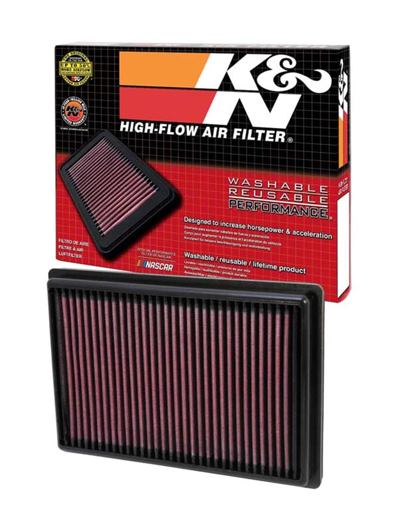 KN Engine Air Filter Reusable Clean Every 75000 Miles Washable Premium Replacement Car Air Filter Compatible with 20072012 NISSAN Sentra 332376