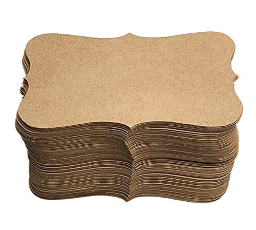 PPAPPAPPIYO Kraft Index Cards 35 x 2 UltraThick 337gsm Ornate Frame Kraft Cardstock Gift Tags Premium Heavyweight CardstockThank You Cards100 Pack