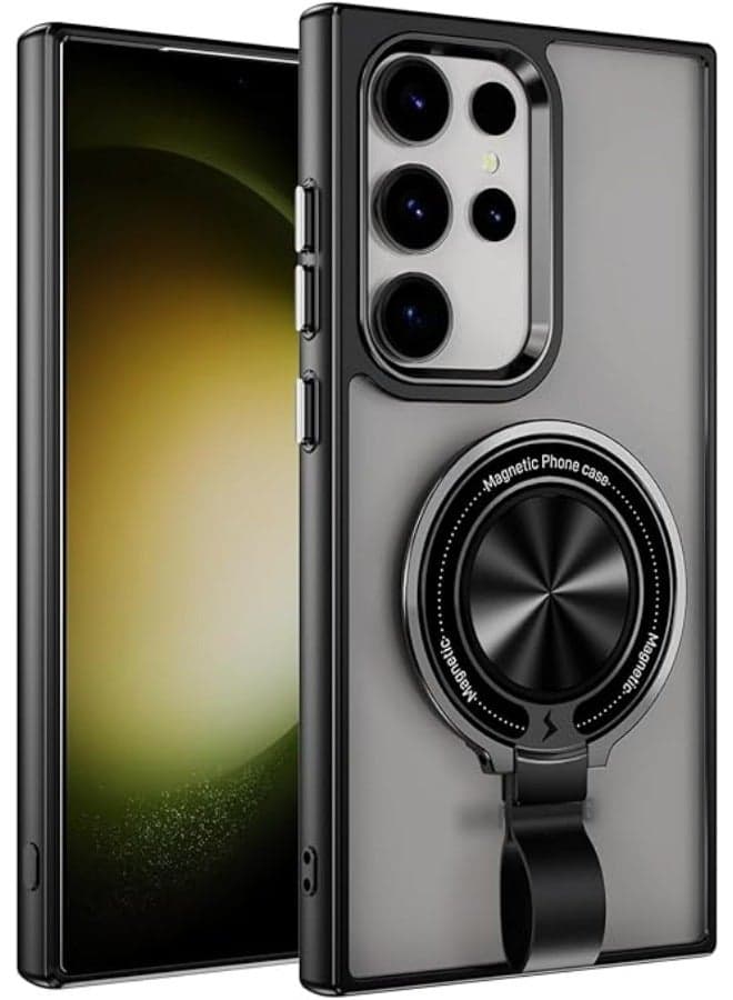 360° Rotatable Ring Compatible with Samsung Galaxy S24 Ultra Case, Shockproof Magentic Phone Cover with Stand u0026 Wrist Strap for S24 Ultra