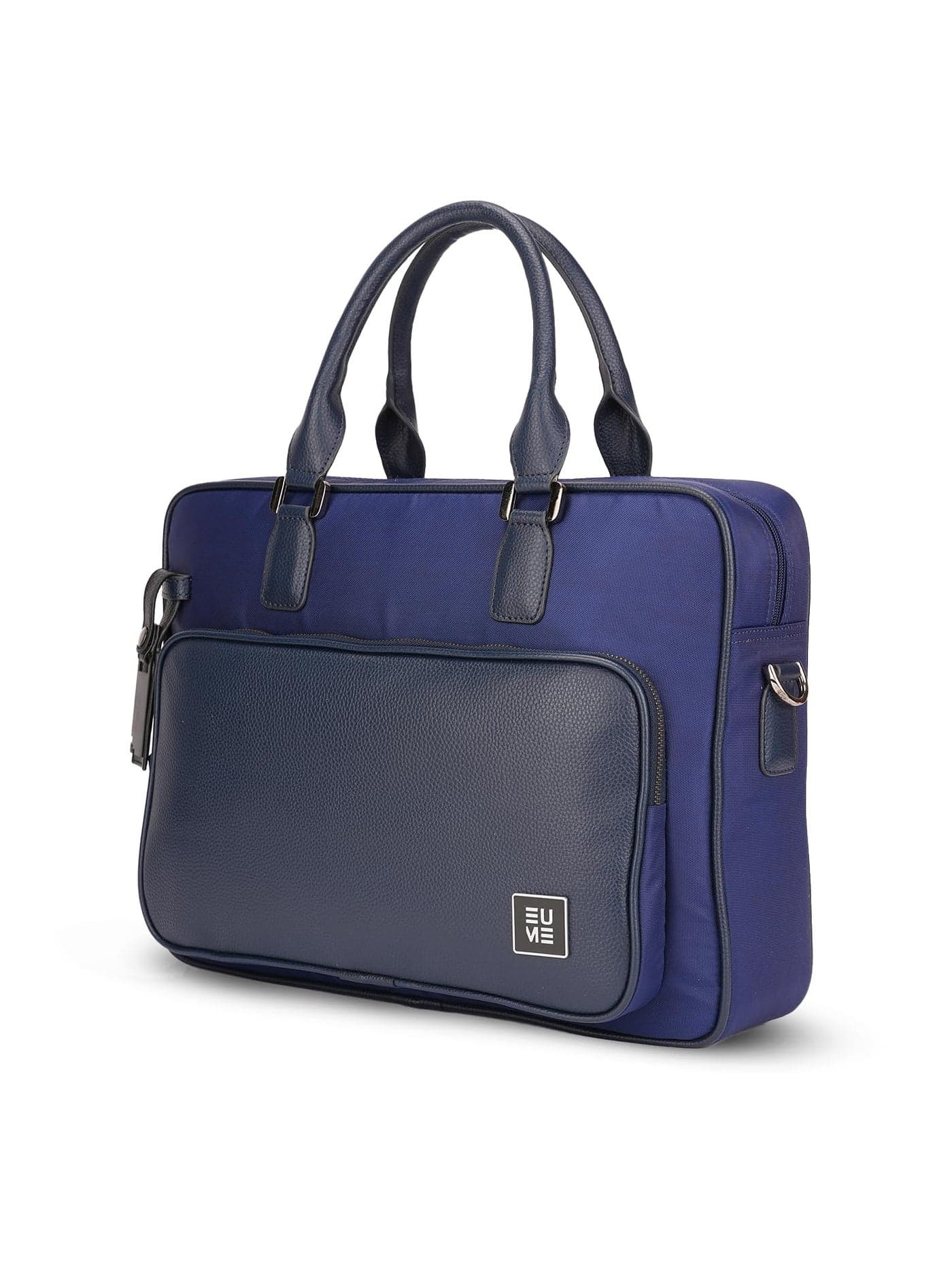 EUME 15L Executive Laptop Bag for Men | Water Resistant | Professional Messenger Bag | Tablet Compartment| Multiple Organisers | Upto 15.6" Laptop | Vegan Leather Office Bag | Midnight Blue