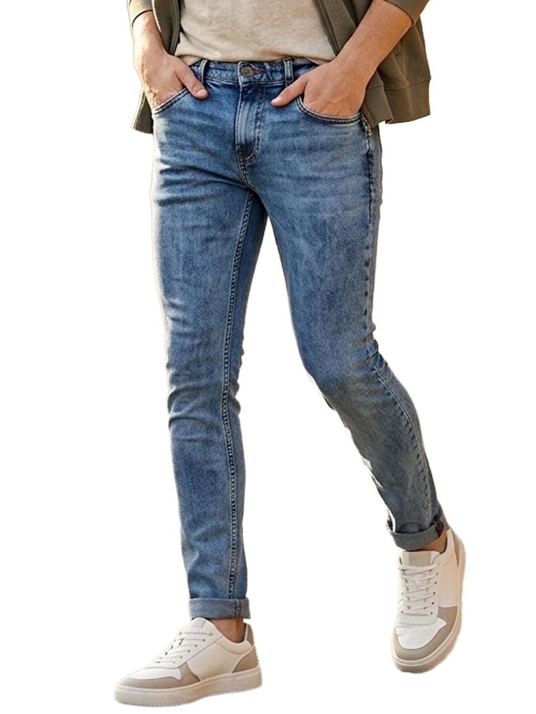 Urbano Fashion Men's Light Blue Skinny Fit Washed Jeans Stretchable (panjean22-182-lblue-34)