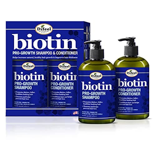 Difeel Pro-Growth Biotin Shampoo & Conditioner 2-PC Gift Set - Shampoo and Conditioner for Thinning Hair and Hair Loss, Paraben Free Shampoo & Conditioner