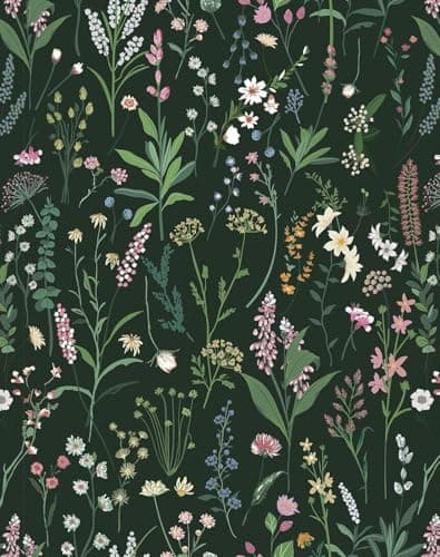 Adhesive Shelf Liner, Dresser Drawer Liner Textured Floral Contact Paper for Cabinets,Vinyl Film Decorative Drawer Liner for Bedroom Dresser Sticker (Dark Green, 17.3 inch x 118 inch)