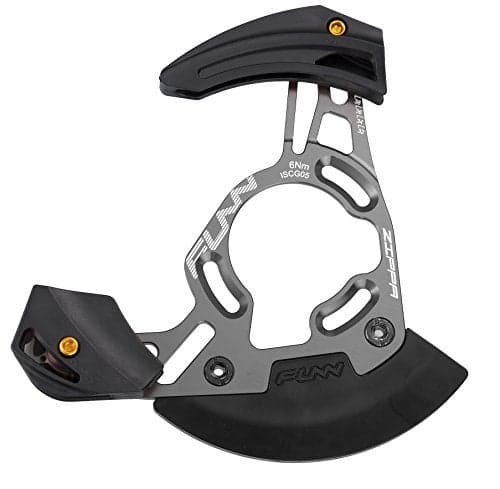 Funn Zippa DH Chain Guide, ISCG05 Interface, BSA Adapter Included, 32T-38T, Mountain Bike Chain Protector (Gray)