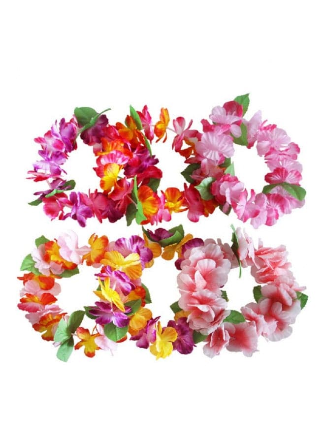 BPNHNA 6PCS Hawaiian Wreaths Headband Tropical Luau Flower Headpiece Leis, Thicker Floral Crown for Summer Beach Pool Party Decorations Favors Supplies