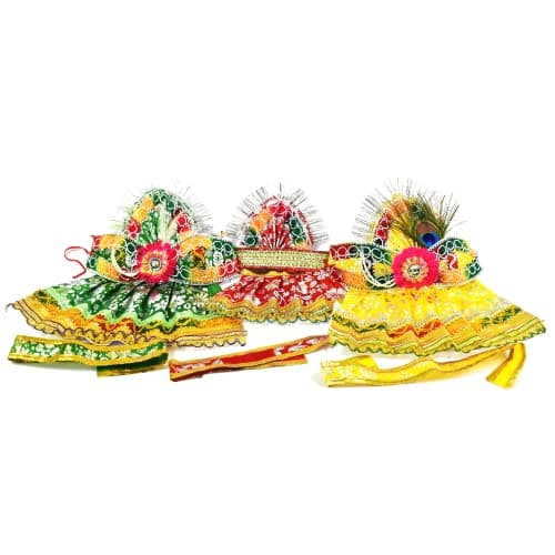 Real Craft Shree Jagannath,Balabhadra,Subhadra Wooden Idol Dress,Poshak,Vastra |Dity Dress, Idol Murti Dress (Large 8 Inch), Idol