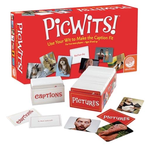 MindWare PicWits, Funny Quick Wit Picture Captioning Card Game, Quick 30-Minute Game Play, Ages 5 and up - Classic