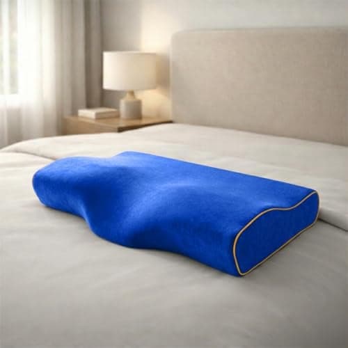 Sleepsia Cervical Pillow for Neck Pain & Shoulder Pain Relief | 1-Year Warranty| Orthopedic Memory Foam Pillow, Cervical Pillow, Spondylitis-Ortho Neck Support Medical Pillow - Blue