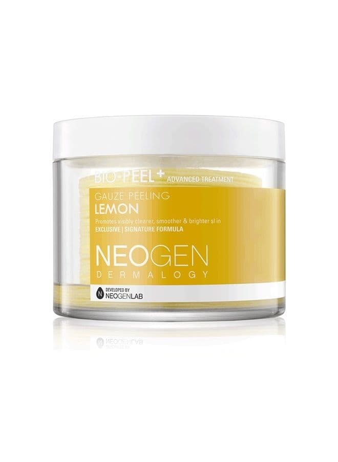 Bio-Peel Gauze Peeling Pads (Lemon, 30 pads) - Exfoliating & Brightening Peeling Pad with PHA & Lemon & Lemongrass - Korean Skin Care