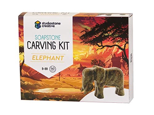 STUDIOSTONE CREATIVE DIY Arts Crafts Carving Kit Kids Adults Elephant Sculpture Soapstone