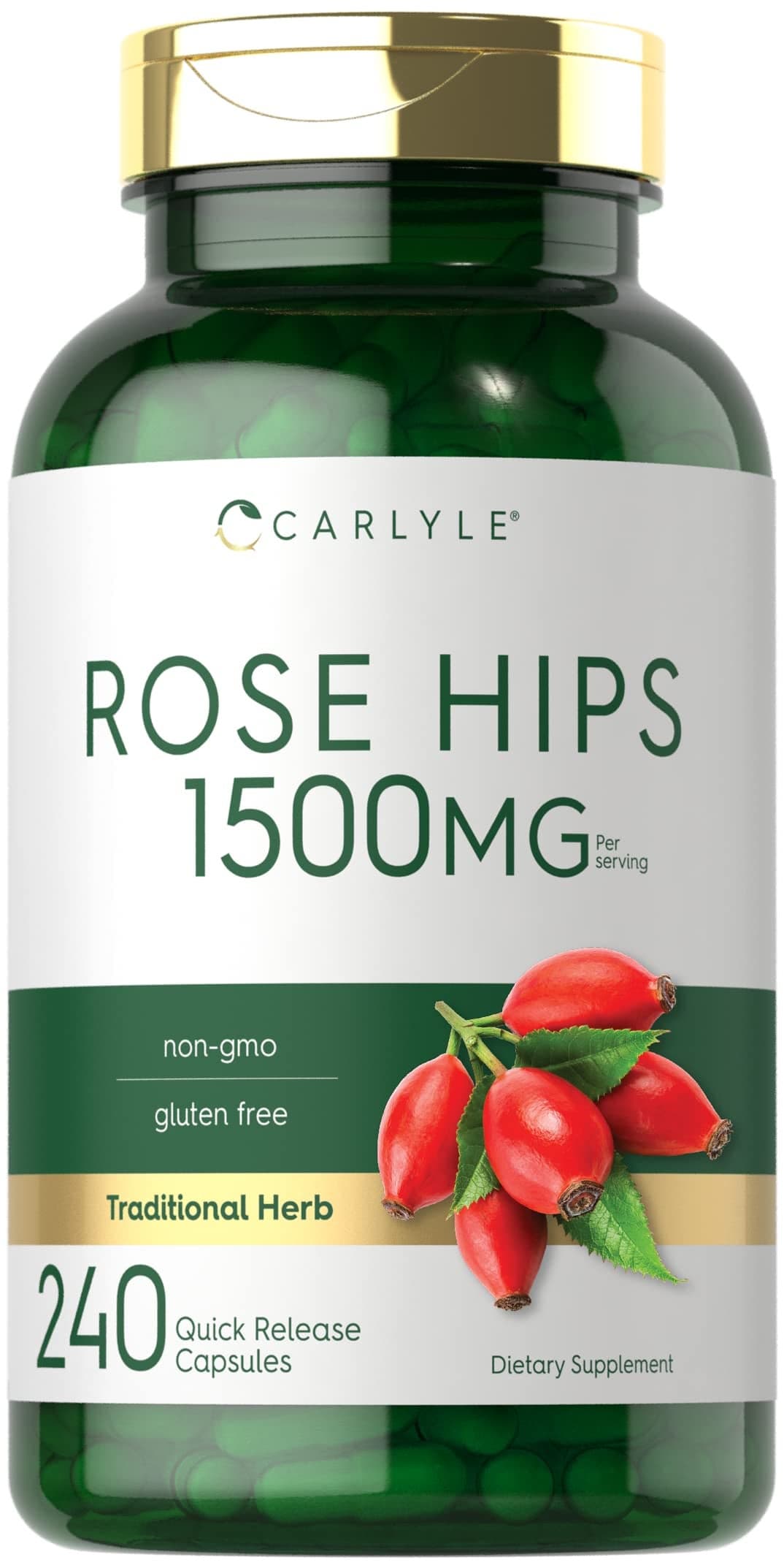 Carlyle Rose HIPS 1500mg 240 Quick Release Capsules NonGMO and Gluten Free Herbal Supplement