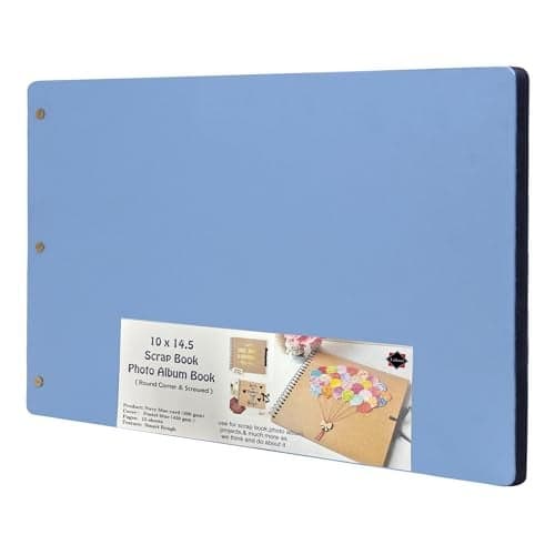 Lakeer 14.5 x 10 Inch DIY Scrapbook-Photo Album | 15 Sheets (30 Pages)-300 GSM Thick | For Photo Album, DIY Craft, Scrapbooking Activity, Sketching (Navy Blue)
