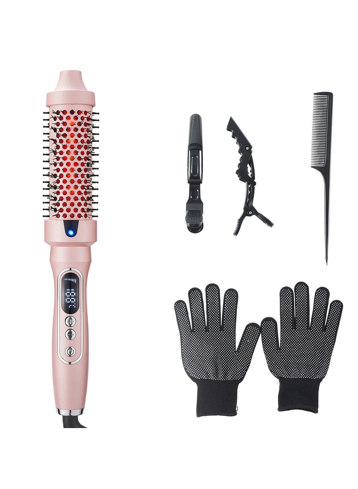 Infrared Curling Comb Dual-Function Straightening Comb Volumizing Comb for Short Hair Home-Use Electric Curling Iron Negative Ion Hair Care Burn-Proof Design Adjustable Temperature