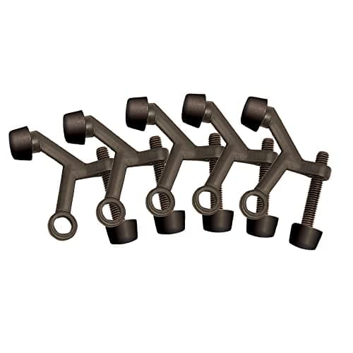 Design House Door Stops, Rubber Cushion Tips, Heavy Duty Zinc Alloy, Easy Installation, Oil-Rubbed Bronze, 10-Pack, 2.125 in. L x 1.9375 in.H, 181800
