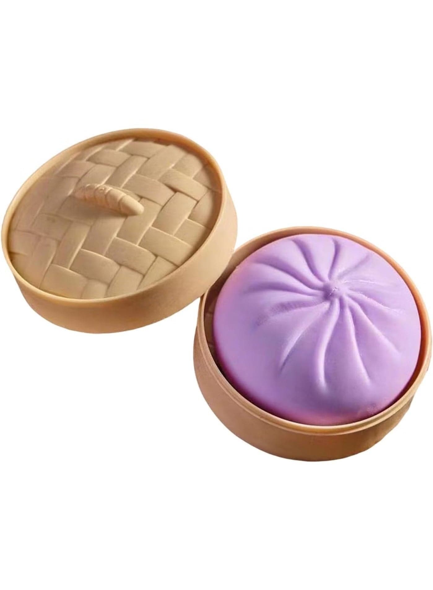Purple Dumpling Squishy Stress Relief Toy with Steam Box for Adults & Kids 1 piece