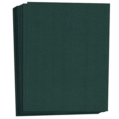 Hamilco Colored Cardstock Scrapbook Paper 85x11 Linen Textured Color Card Stock Paper Sacramento Green 80 lb Cover 50 Pack