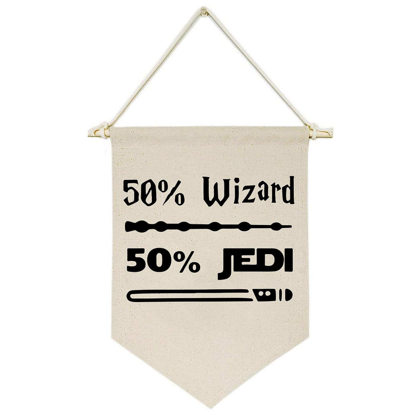 50 Wizard 50 JediCanvas Hanging Flag Banner Wall Sign Decor Gift for Baby Kids Boy Nursery Teen Room Front Door Star Harry Quotes Wars Potter Gift