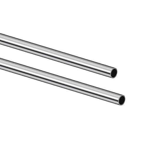 Eoiips 1" OD 304 Stainless Steel Tube, Thickened 304 Stainless Steel Seamless Tubing Round Metal Pipe, 7.87" Length Industrial Metal Straight Tube, 2 Pcs