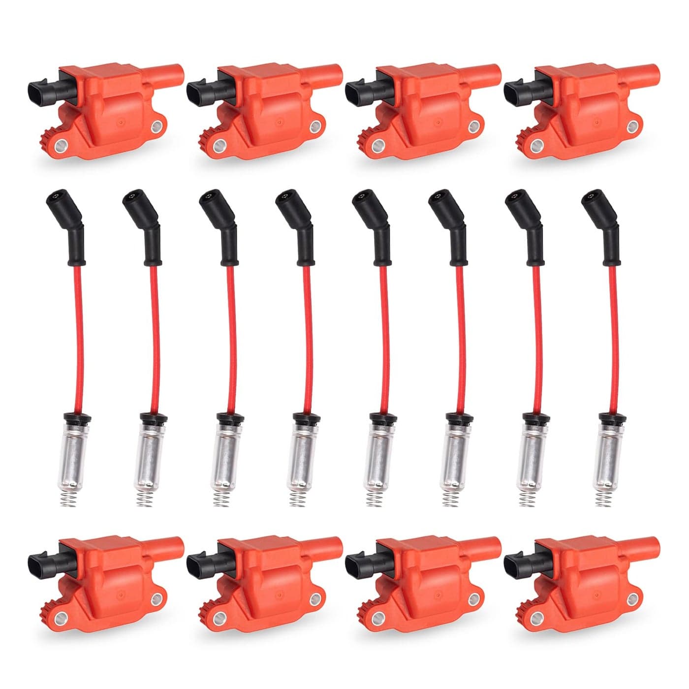 ENA Set of 8 UF413 Ignition Coil with 8mm 748UU Spark Plug Wires Compatible with Cadillac Chevrolet Chevy GMC Canyon Tahoe LaCrosse Escalade Express Savana Silverado SSR Yukon CTS 48L 53L 60L 62L