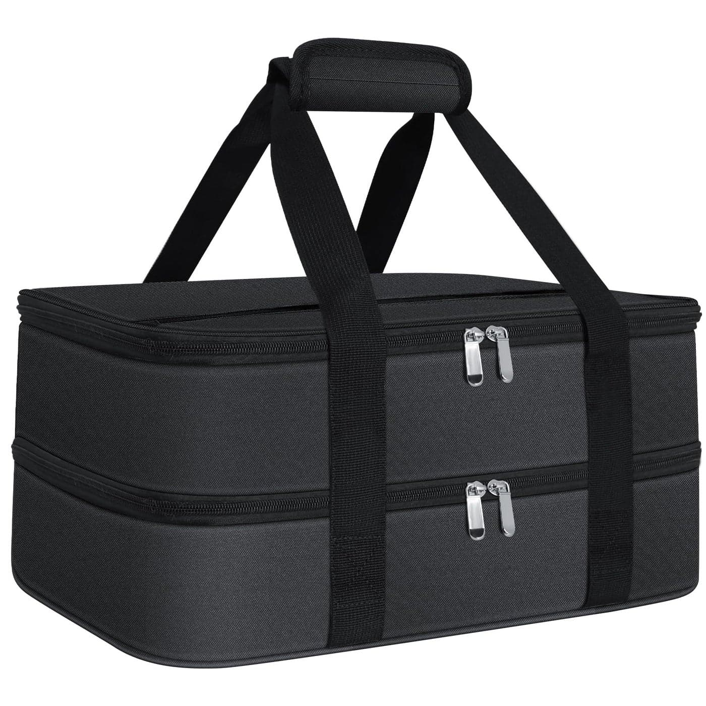 esouler Double Insulated Casserole Carrier Bag Hot Cold Food Carrier Bag Lasagna Holder Lunch Bag for Picnics Parties Travel Fits 9 x 13 Inches Casserole DishBlack
