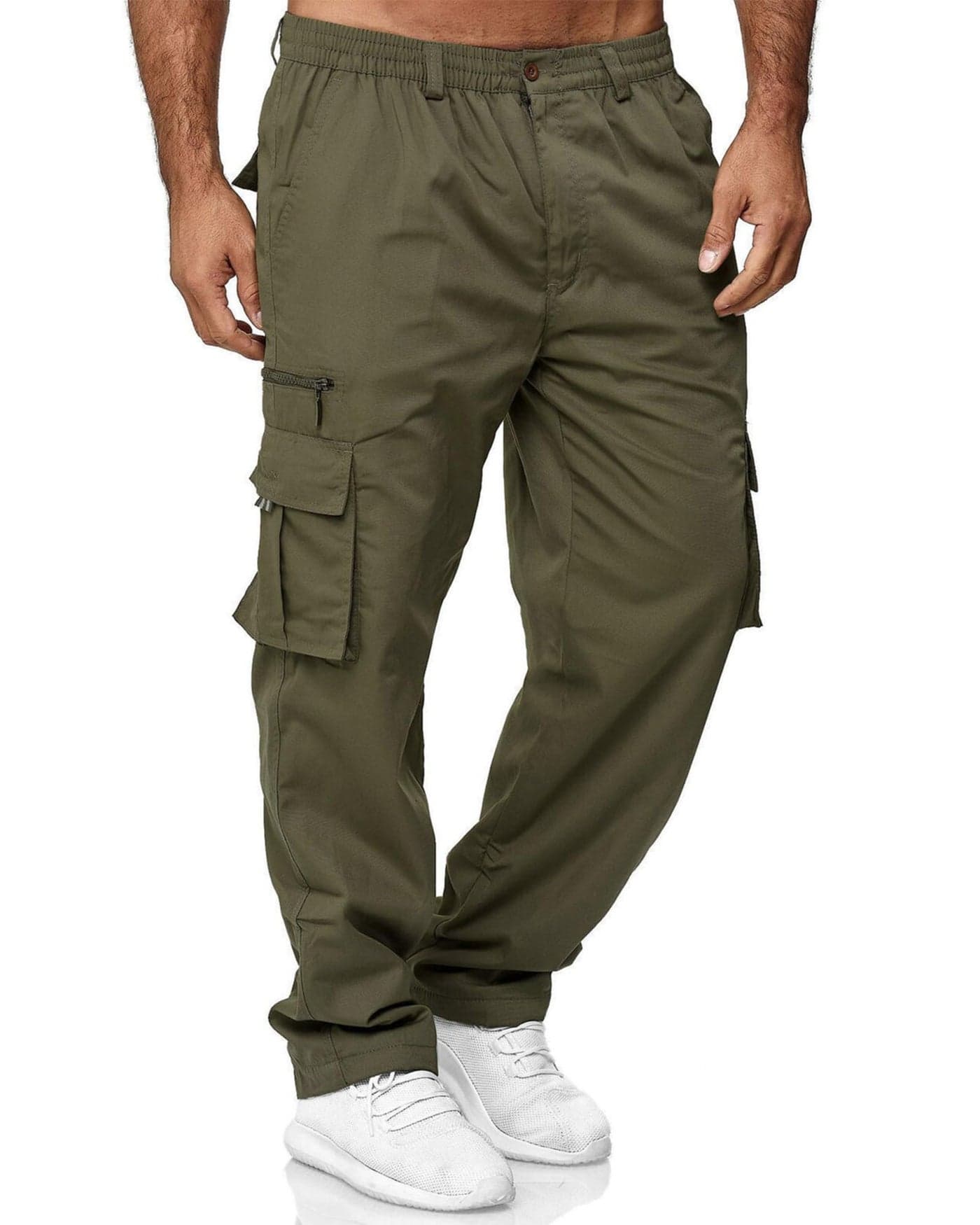 Men Outdoor Cargo Pant Lightweight Tactical Pant Hiking Jogger Classic Fit Multi Pockets