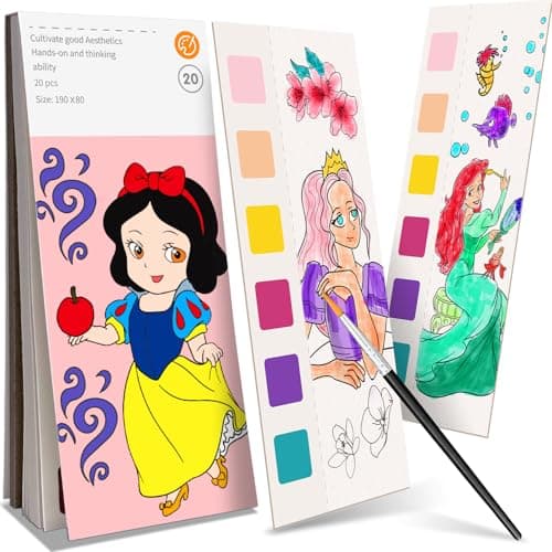 ZHOC Paint with Water Coloring Books for Kids Pocket Mess Free Watercolor Painting Sets for Kids Ages 3 4 5 6 7 8 Water Color Paint Set Arts and Crafts Gift for Boys Girls Princess
