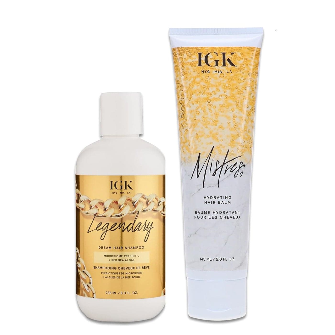 IGK LEGENDARY Dream Hair Shampoo 8 Oz IGK Mistress Hydrating Hair Balm 5 Oz Hydrated Shine Frizz Control Vegan CrueltyFree