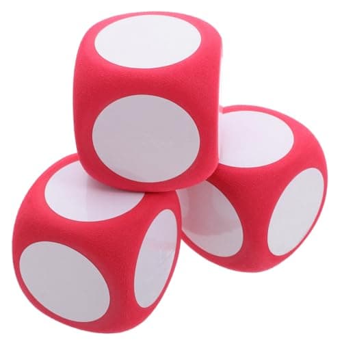 NUOBESTY 3Pcs Dry Erase Foam Dice 23 Large DIY Blank Jumbo Writing Cube for Classroom Math Teaching Quiet Foam Block for Kids Educational Games Party Red