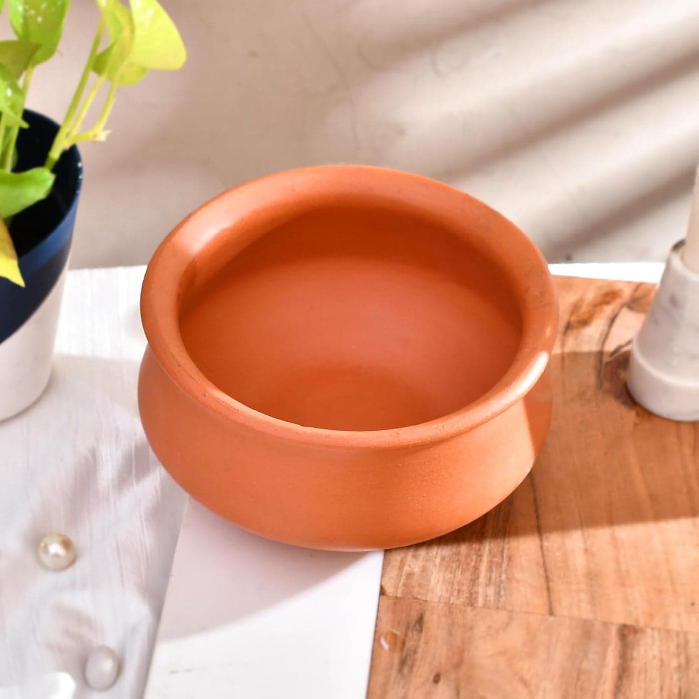Organic Clay Dahi Handi Clay Handi MItti Handi Curd Pot Medium Size Pot with Lid_42