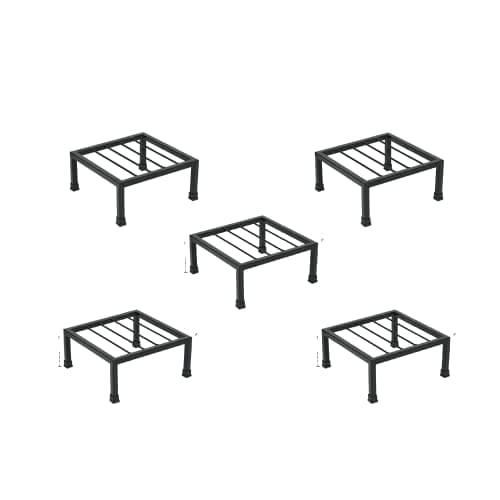 NAYRA Metal Planters Square Shape Thick and Strong Leg |Black Stand Stylish Gamla Planters Perfect Stand For Planter indoor and Outdoor (25 CM Stand)(SET OF 5)