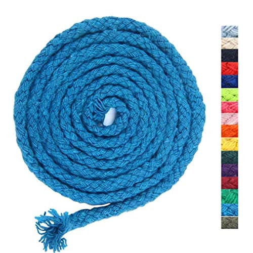 5mm * 295ft Macrame Cord Natural Cotton Rope 8 Strand Braided Cotton String for Craft Knitting Thread for Wall Hanging and DIY Crafts(BL)